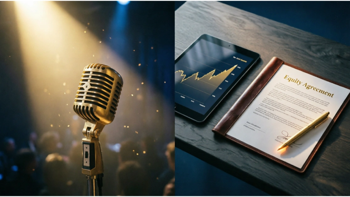 Celebrity wealth building strategies 2026 showing equity ownership, business investments, and multiple income streams beyond fame