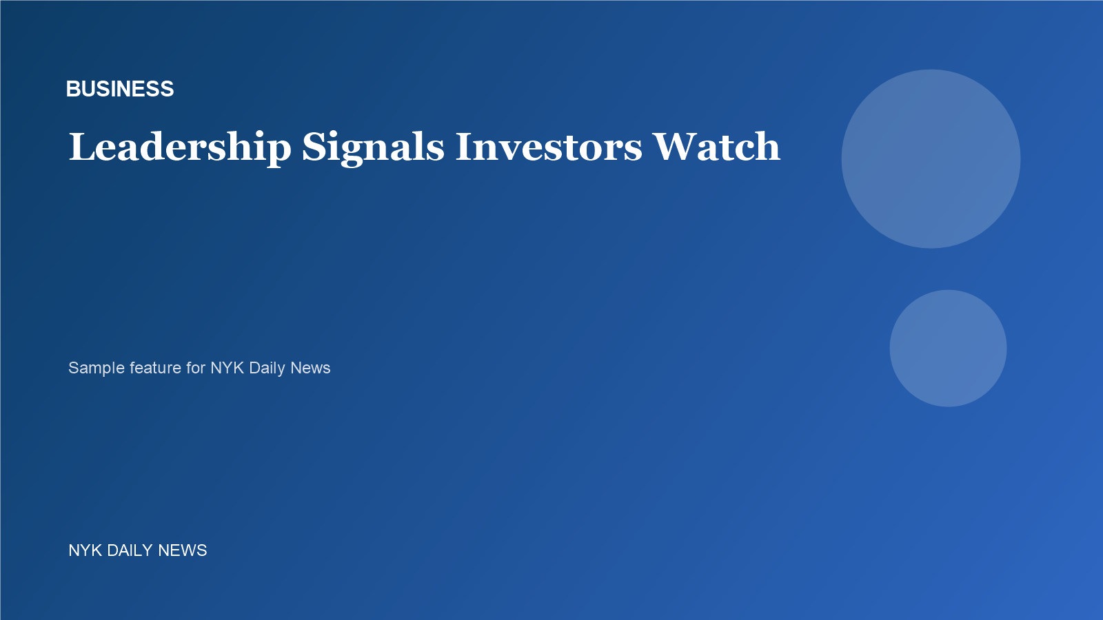 Business sample featured image for NYK Daily News