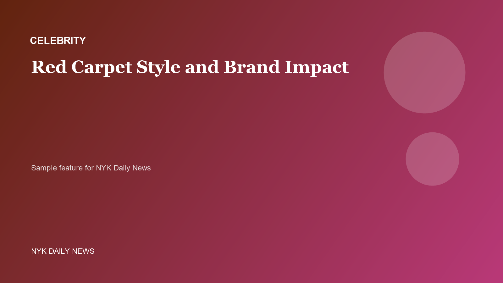 Celebrity sample featured image for NYK Daily News