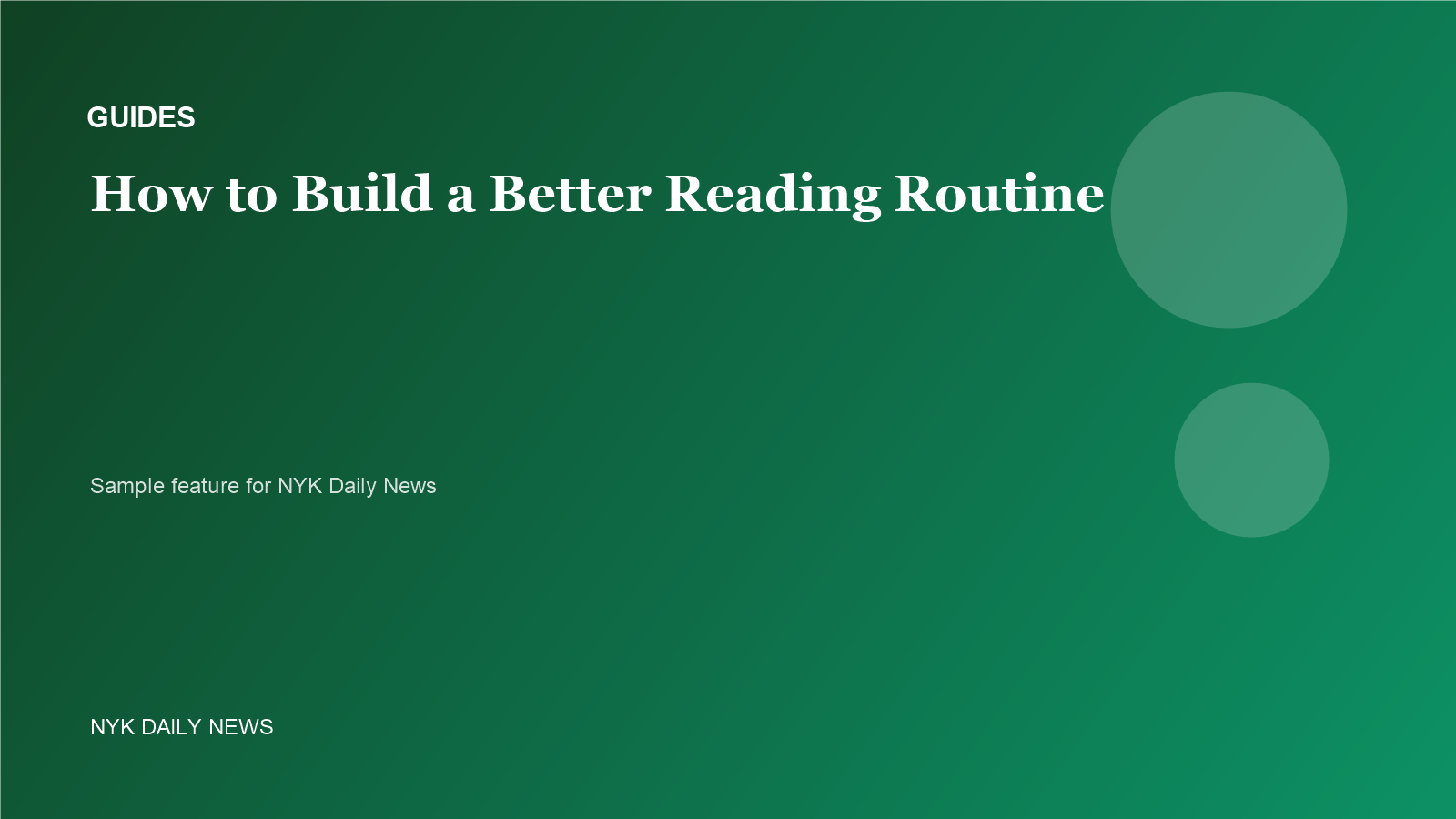 Guides sample featured image for NYK Daily News