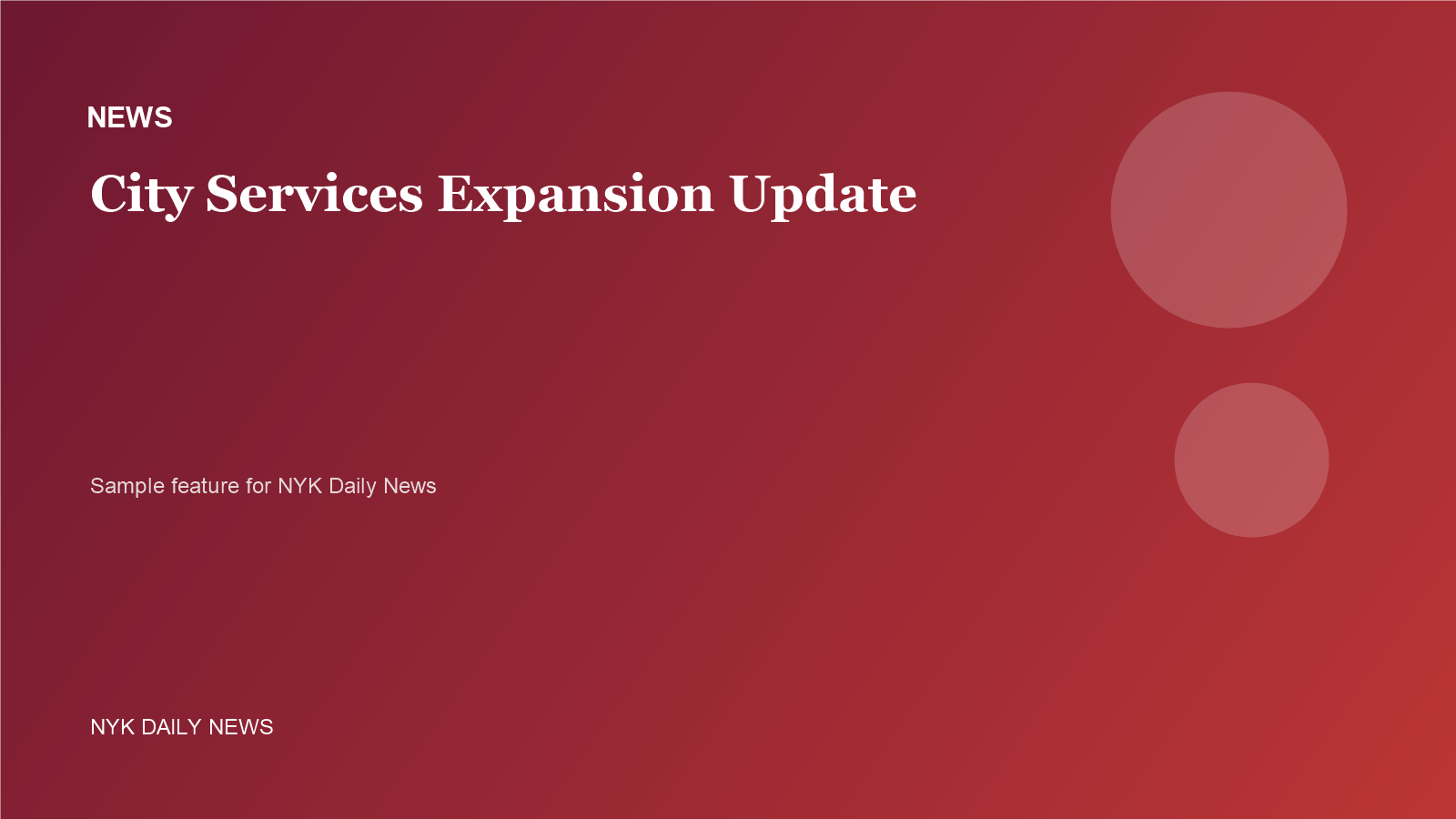 News sample featured image for NYK Daily News