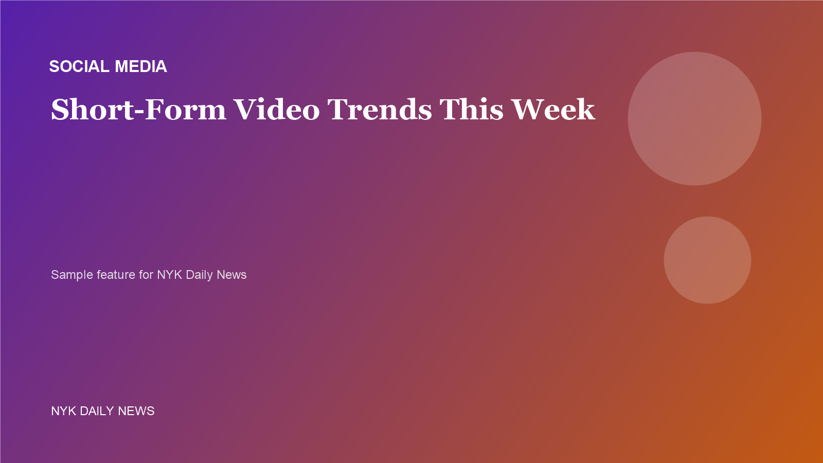 Social Media sample featured image for NYK Daily News