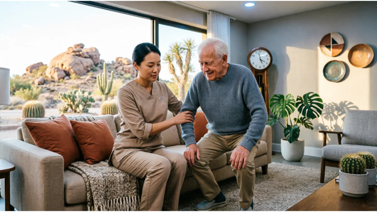 Compassionate 24-hour home care in Phoenix AZ with professional caregiver providing personalized senior support at home
