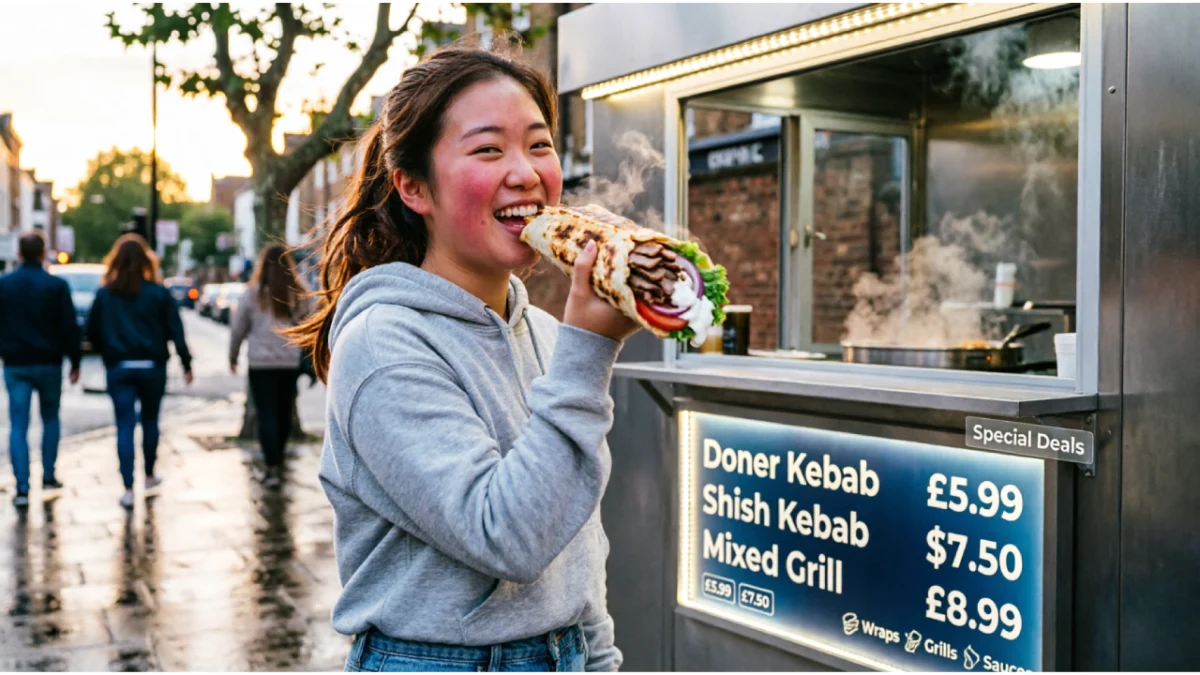 Best kebab van menu featuring doner kebab deals, prices, and popular UK street food options to order
